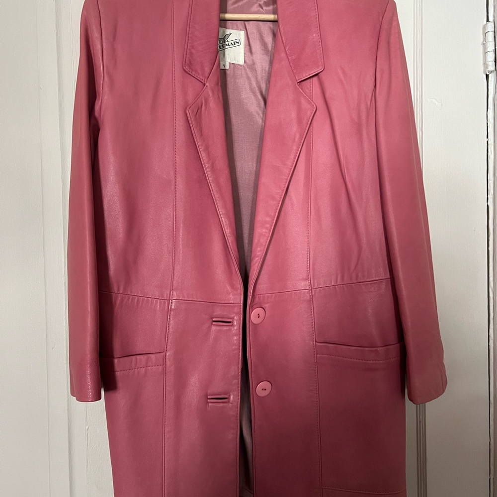 Vintage Women's Pink Leather Jacket